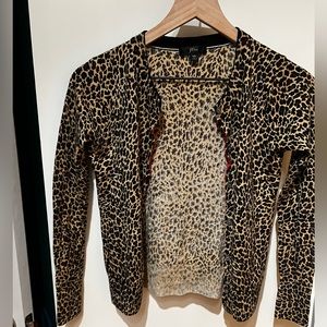 Merino Wool Leopard Print Cardigan